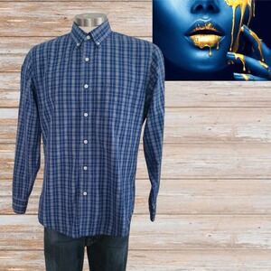 J Crew Men's‎ Long Sleeve Shirts Blue Plaid Button Down Cotton Sz M